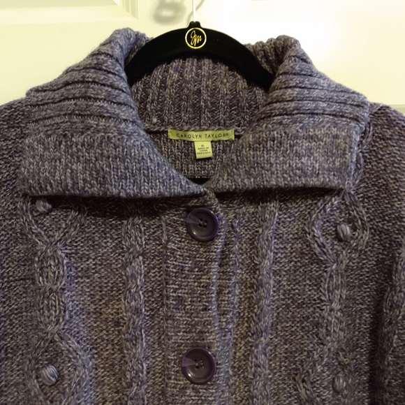 Carolyn Taylor Women's Purple Short Sleeve Cardigan Sweater Size XL - Picture 3 of 8
